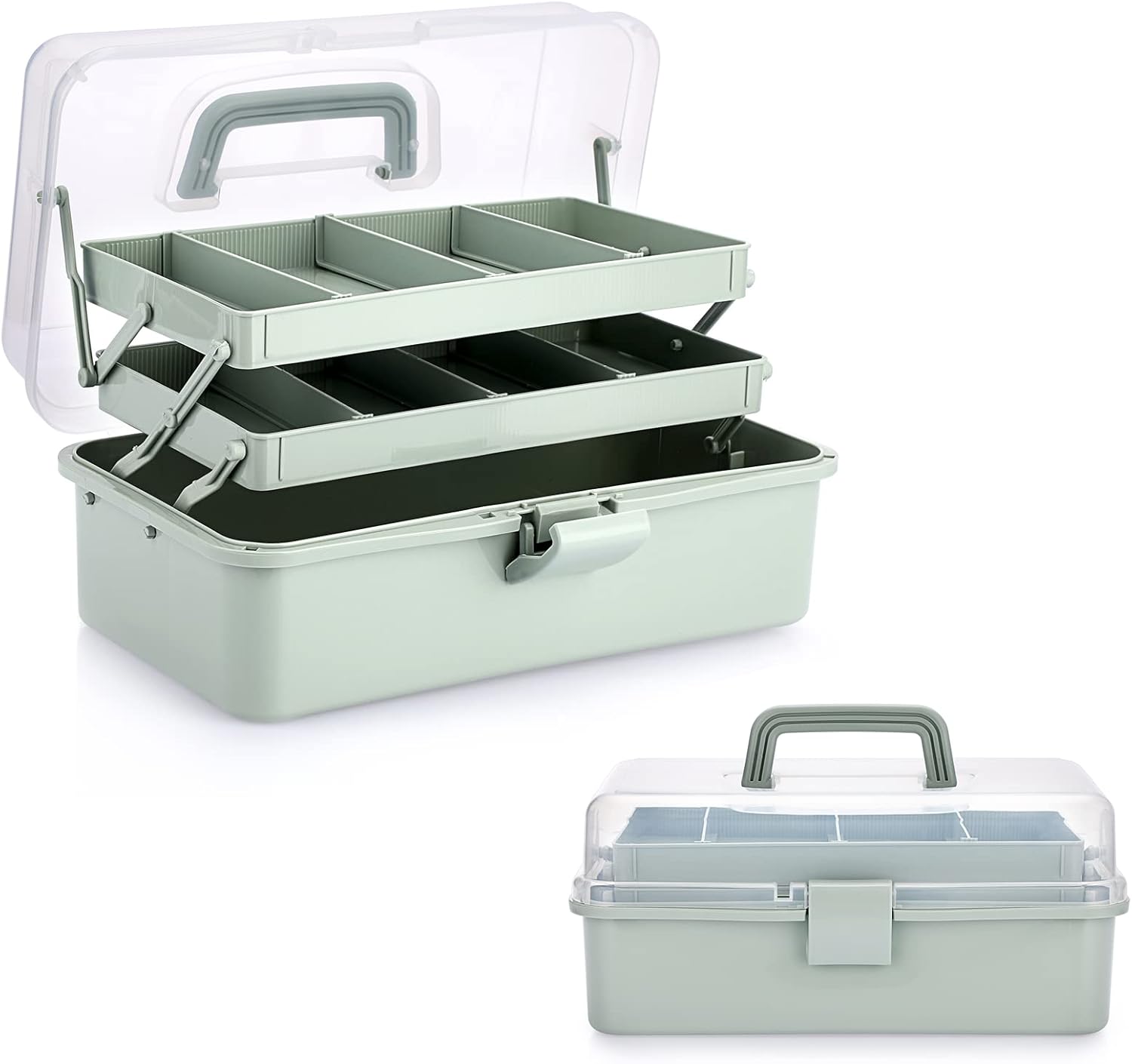 【Multi-Purpose Storage Box】3-Layer Foldable Plastic Organizer — Large Capacity Toolbox for Tools / Jewelry / Cosmetics / Stationery
